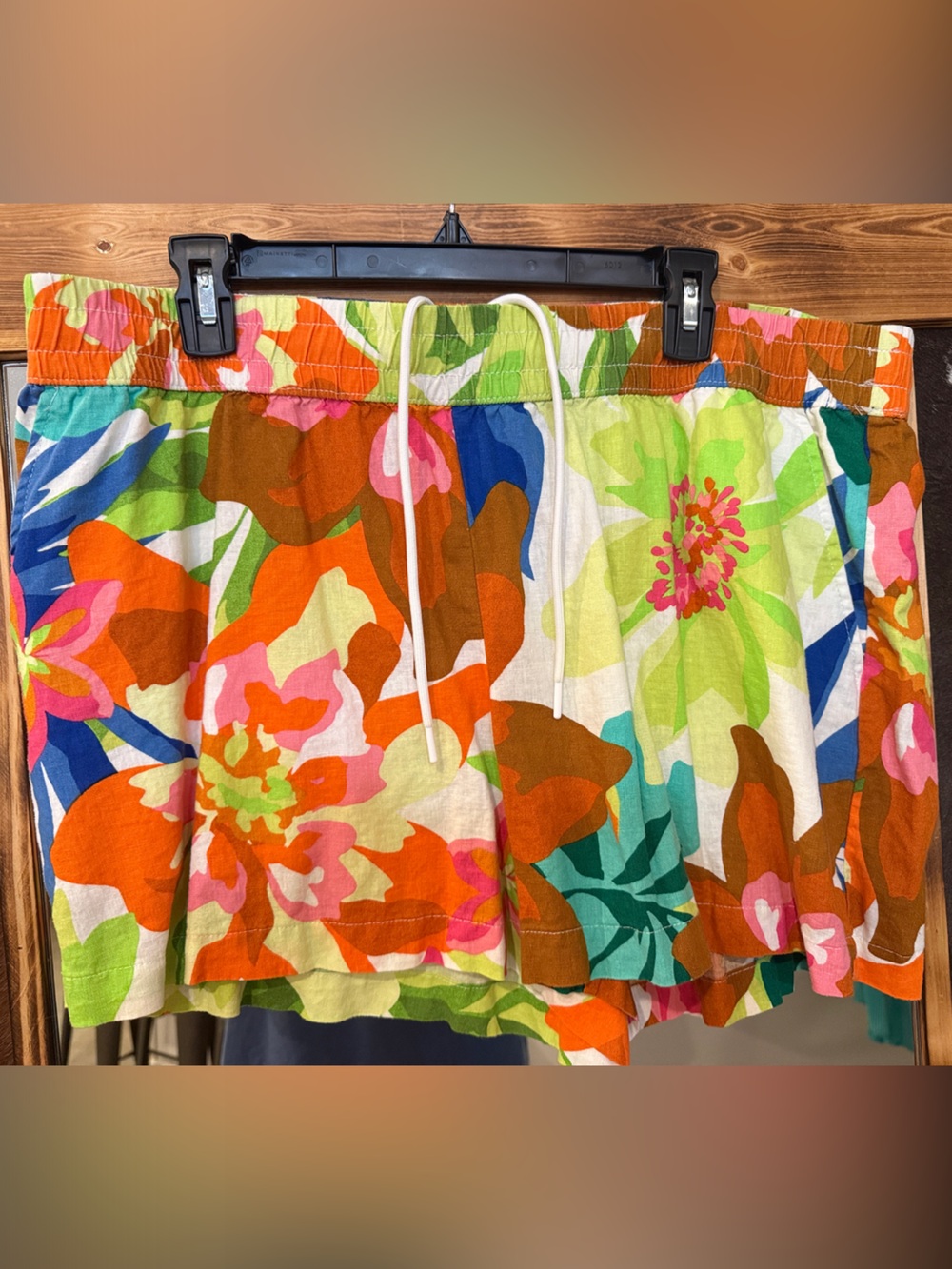 Floral Print Drawstring Bermuda Shorts - Multicolor